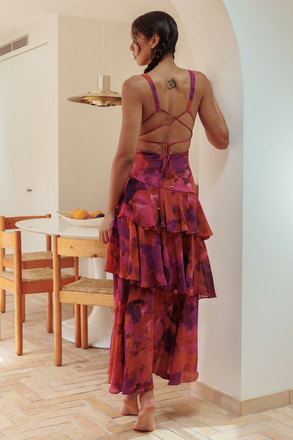 Eva | Robe midi avec volants