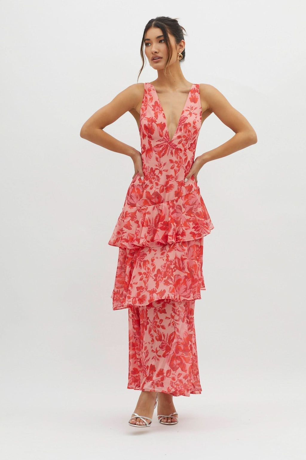Eva | Robe midi avec volants