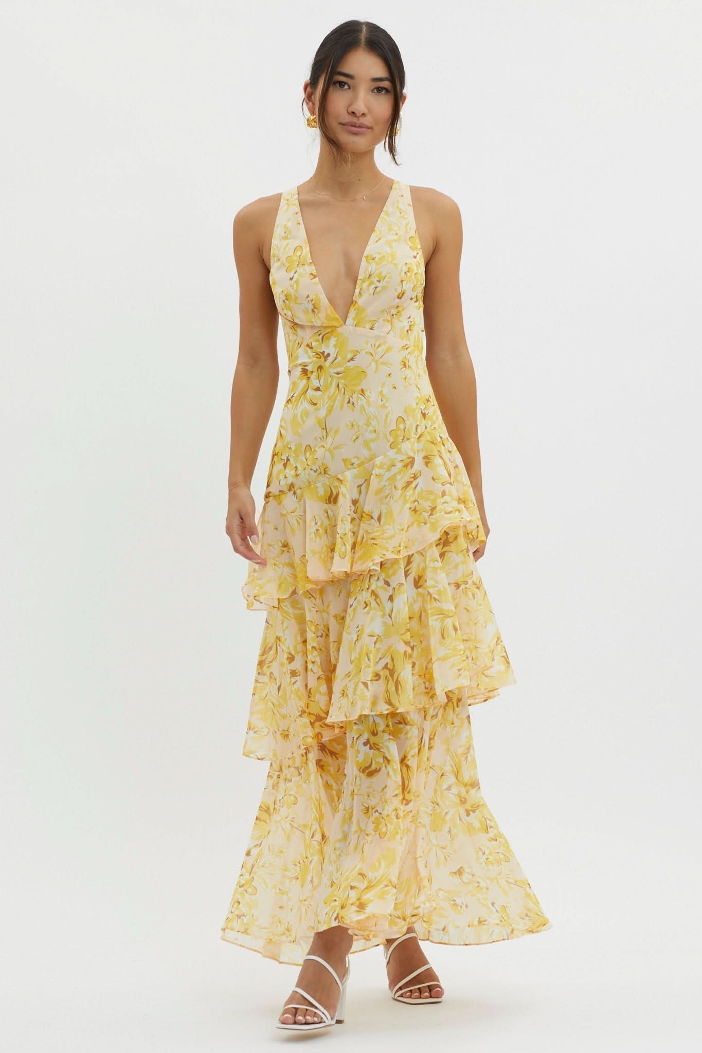 Eva | Robe midi avec volants