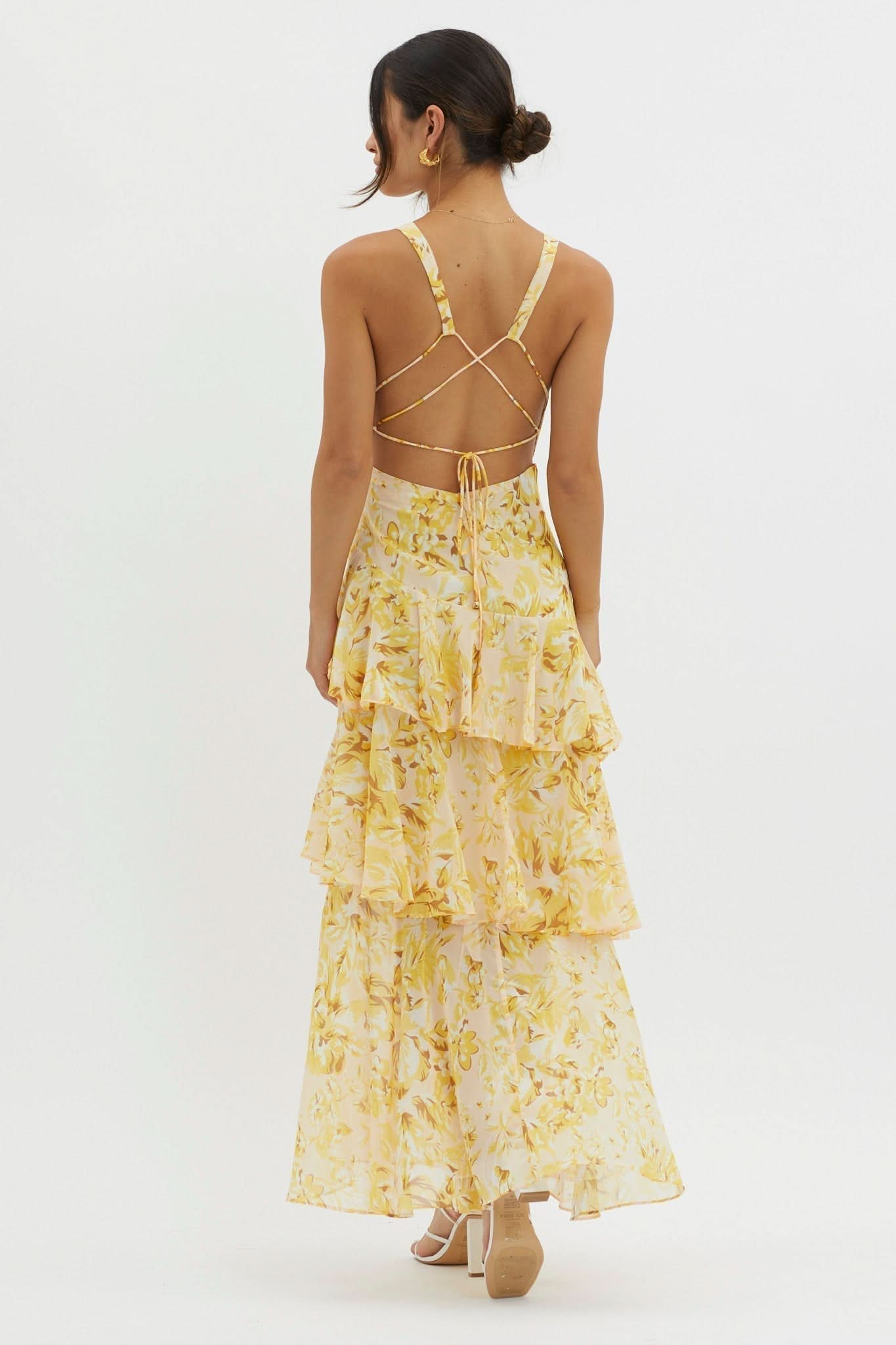 Eva | Robe midi avec volants