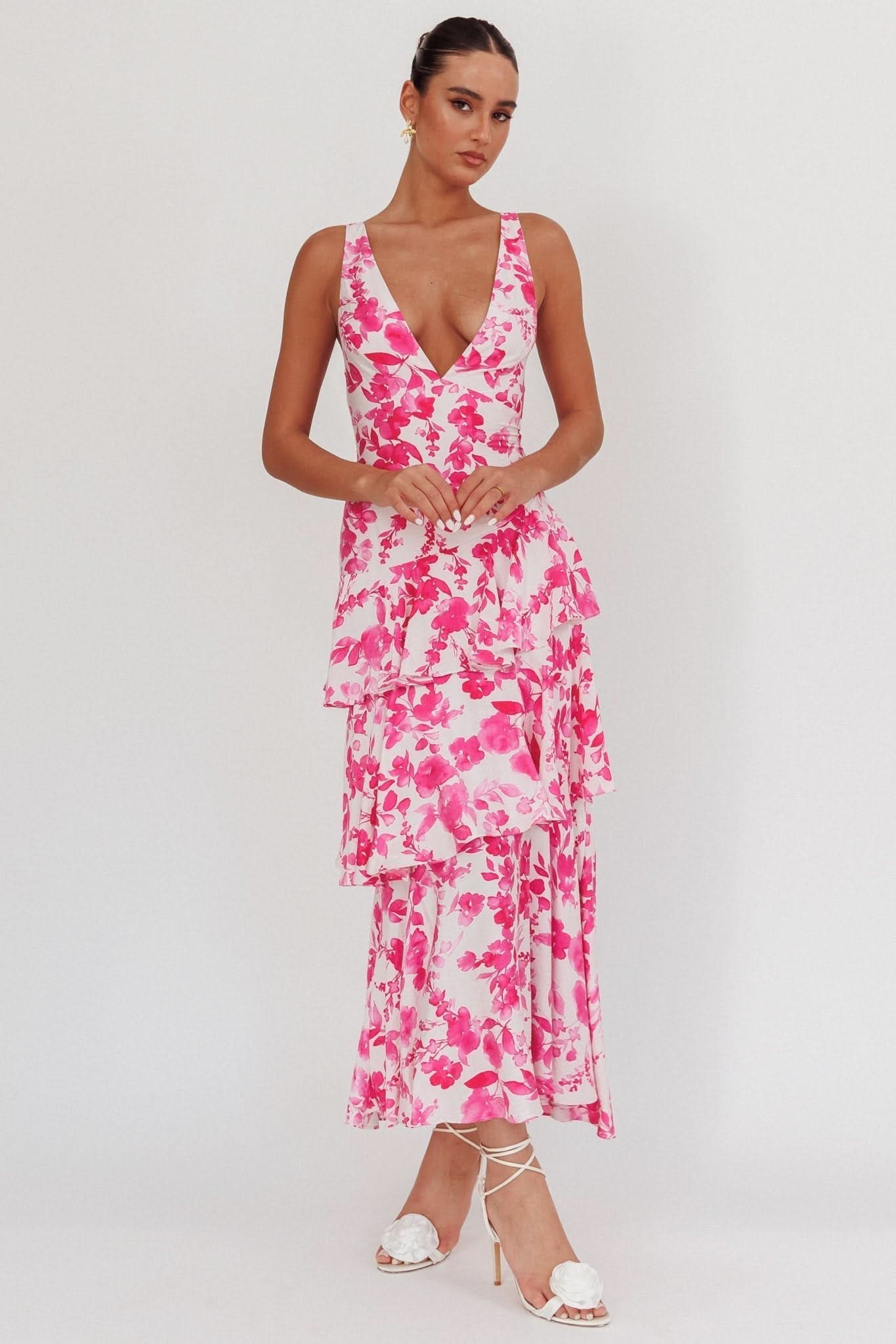 Eva | Robe midi avec volants