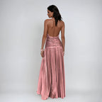Emma | Robe Halter Ouverte dans le Dos Métallique