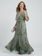 Selora | Robe Maxi à Fleurs avec Col Halter