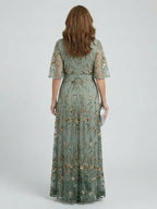 Selora | Robe Maxi à Fleurs avec Col Halter