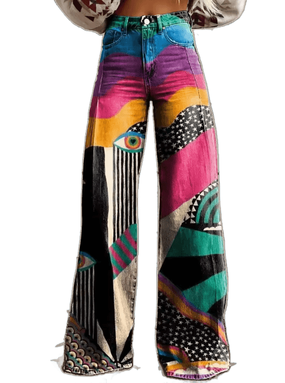 Talia - Pantalons Évasés Boho Chic