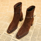 Avenor - Bottines en effet daim avec boucle
