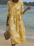 Yassy | Robe Fleurie Imprimée de Plantes et Fleurs