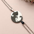 Collier Yin Yang Katt en Acier Inoxydable